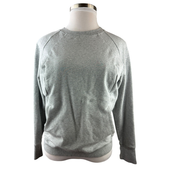 Lululemon Scuba Crew Heathered Core Light Grey Sweatshirt Kangaroo Pocket Sz 12 - Picture 3 of 16